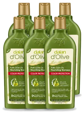 Produktbild von 6 x Dalan d'Olive Shampoo Farbschutz für geschädigtes Haar 400 ml - Vorteilspackung - 6 Stücke