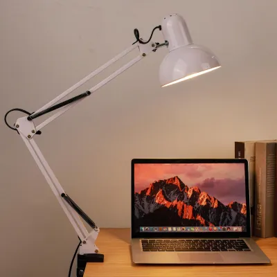 Image de Lampe de lecture LED avec pince Lampe de table flexible et réglable pour étudier, tatouer, broder ou réparer Blanc
