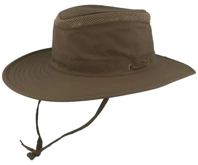 Explorer mit Kinnband und UV-Schutz 30+ von Hut-Breiter in grün