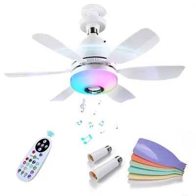 Produktbild von Deckenventilator mit Beleuchtung – LED Ventilator mit Lautsprecher - Weiß