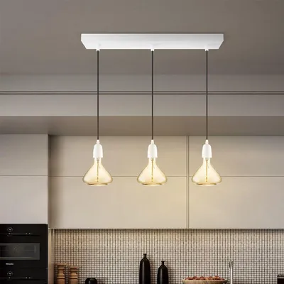 Produktbild von Home Sweet Home Deckenrosette XXL Balken Metall weiß 3 Lichter