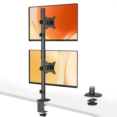 Image de Support réglable pour deux moniteurs, compatible avec les écrans de 17 à 32 pouces, avec fixation VESA 75/100 mm
