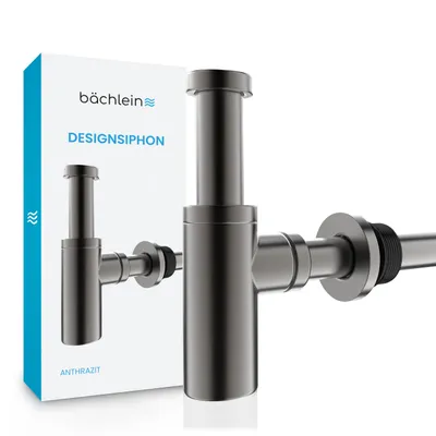 Produktbild von Bächlein Design Siphon Universal für Waschbecken & Waschtisch - Anthrazit