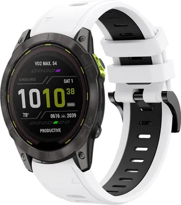 Obrázek produktu pro Pro Garmin Enduro 3 Dvoubarevný sportovní silikonový řemínek 26 mm White / Black