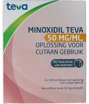 Productafbeelding van Teva Minoxidil 50mg/ml 3x100ml (300 ml)