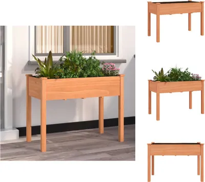 Zdjęcie produktu dla vidaXL Donica z wkładem brązowa 118x59x76 cm z litego drewna jodłowego - Donice i doniczki