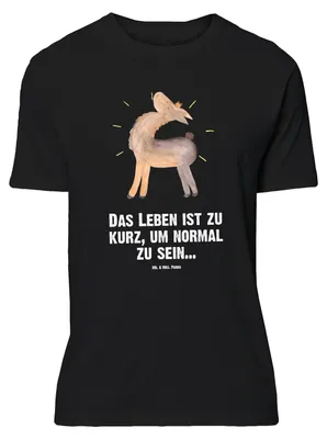 Produktbild von Mr. & Mrs. Panda Größe M T-Shirt Lama Stolz - Schwarz - Geschenk, Herren, Freundin, Lamas, Family, Shirt, Familie, Tshirt, mit Spruch