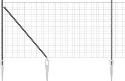 Immagine prodotto di vidaXL Recinto con pali grigio 1,4 x 10 m in acciaio e PVC