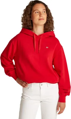 Produktbild von Tommy Hilfiger Damen Hoodie Contrast Flag Regular Fit, Rot (Primary Red), XS