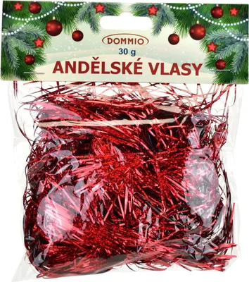 Produktbild von Engelshaar Weihnachtsdekoration in Rot mit Lasereffekt, 30g