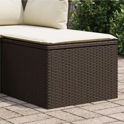 Produktbild von vidaXL Záhradná stolička s vankúšom hnedá 55x55x37 cm Poly ratan