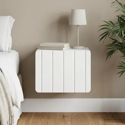 Immagine prodotto di vidaXL Comodino da parete bianco 33 x 34,5 x 24 cm in materiale derivato dal legno