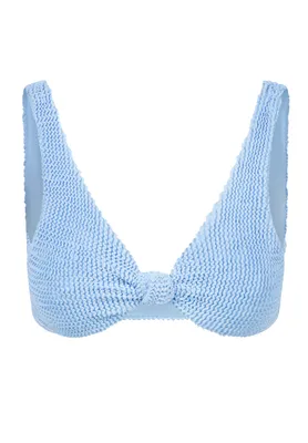 Produktbild von Moda Minx Bikinioberteil Scrunch Knot mit stylischem Knoten-Detail Baby Blue S