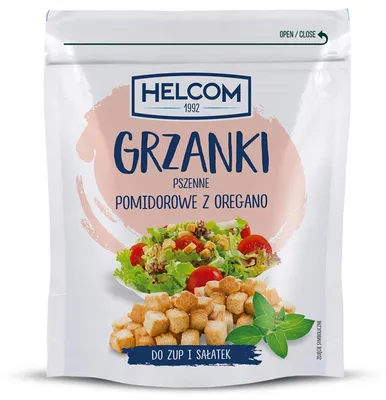 Zdjęcie produktu dla Grzanki pszenne pomidorowe z oregano 100 g HELCOM