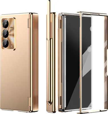 Obrázek produktu pro Pouzdro na Samsung Galaxy Z Fold 7 magnetická ochrana pantu s držákem na pero, ochranné pouzdro proti poškrábání s fólií na objektiv a displej Zlato