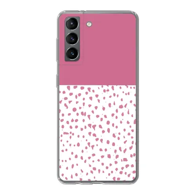 Produktbild von MuchoWow® Handyhülle Schutzhülle Hülle für Samsung Galaxy S21 Punkte - Rosa - Muster Silikon Softcase Handy Hülle - Softcase