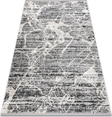 Zdjęcie produktu dla Dywan TULS nowoczesny, strukturalny, frędzle 51322 Marmur  / kość słoniowa szary 120x170 cm