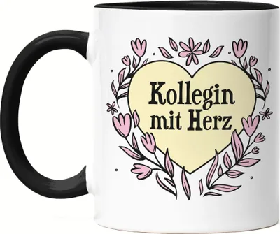 Produktbild von Kollegin mit Herz Tasse Schwarz Geschenkidee Zum Danke Sagen Beste Kollegin