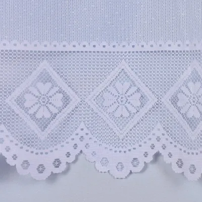 Produktbild von Wirk-Stores Wirk-Sockelstores Gardinenstoff Meterware Wirkware transparent Blumen weiß 270cm Höhe