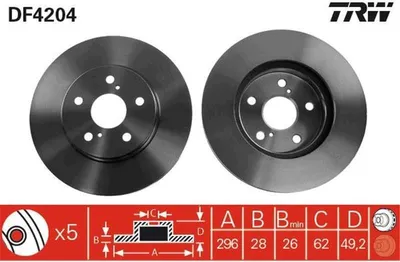 Produktbild von TRW Bremsscheiben (2 Stück) Vorderachse DF4204