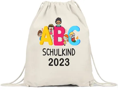 Produktbild von ABC Schulkind 2023 Turnbeutel Gymsack Einschulungsgeschenk 1. Klasse Grundschule Geschenkidee