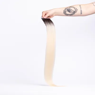 Produktbild von chaarmant Tape In Extensions Invisible Echthaar 55 cm 25 g – Haarverlängerung Asch/Platinum