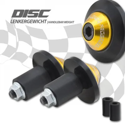 Produktbild von Lenkergewichte Disc Alu schwarz / gold