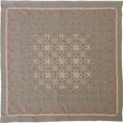 Immagine prodotto di Confezione da ricamo Olympus Hitomezashi Kugurizashi Sashiko "Hana Fukin Kinmokusei", tessuto stampato, 33x33cm, Japan