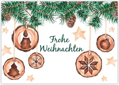Produktbild von Klassische Weihnachtskarte mit Weihnachtsschmuck