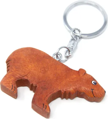 Produktbild von Schlüsselanhänger aus Holz - Braunbär