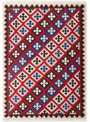 Image de Tapis Kelim Hanse Home, tissé à la main, en laine et en coton, naturel, multicolore