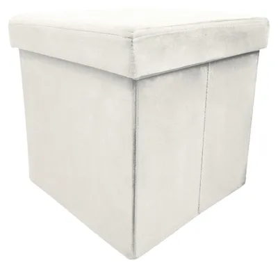 Zdjęcie produktu dla Pufa ze schowkiem siedzisko tapicerowana otwierana elegancka perfect ecru