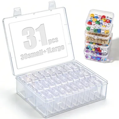 Productafbeelding van Sorteerboxen voor kleine onderdelen - Set van 31 stuks - Opbergbox voor kleine onderdelen - Transparant