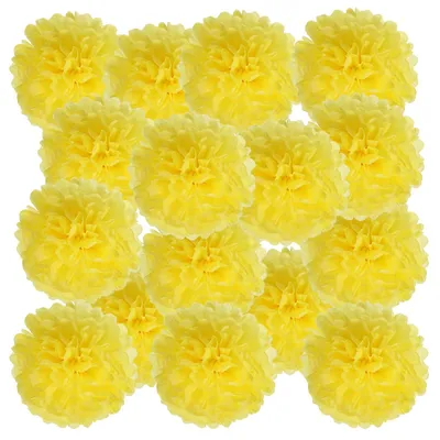 Papierblumenkugeln 15 cm, 20 Stück, Gelb für Dekoration