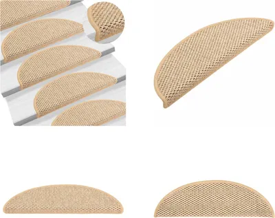 Obrázek produktu pro vidaXL Samolepicí rohože na schody Sisal 15 ks 56x17x3 cm Světle béžová - Rohože na schody - Koberce na schody - Koberce na schody
