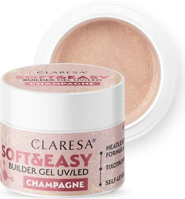 Produktbild von CLARESA Nagelaufbau-Gel Soft&Easy CHAMPAGNER - 45g - MEDIUM