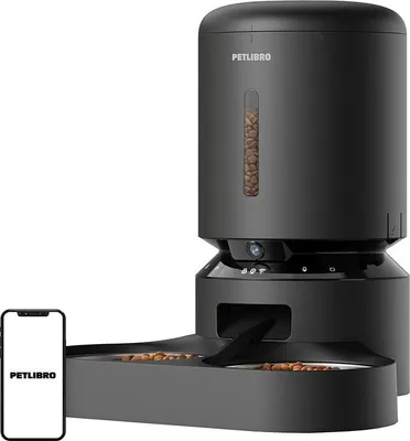 Produktbild von Petlibro Granary Kamera Kama Spender mit Doppelschüssel, 5L (Schwarz)