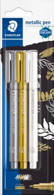 Image de STAEDTLER Marker metallic pen gold, silber & white BK retail