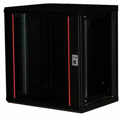 Productafbeelding van Equip EPM-12-6045-B-CBAA, netwerkkast 19", 12U, 600x450mm, glazen deur, zwart