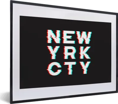 Produktbild von MuchoWow® MuchoWow® Gerahmtes Poster New York - Stadt - Rot 40x30 cm - Poster mit zchwarzem Bilderrahmen - Bilderrahmen - Poster im Rahmen