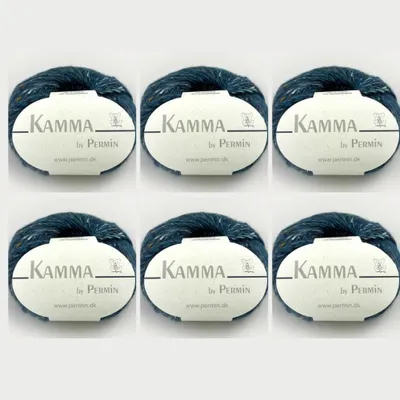 Produktbild von 6x Kamma by Permin – Edles Garn mit Wolle, Alpaka, Seide & Tweed-Effekt (15 petrol)