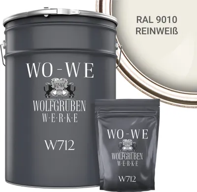 Produktbild von 2K Fliesenlack Fliesenfarbe Wand Bodenfliesen W712 Reinweiss RAL 9010 - 5Kg