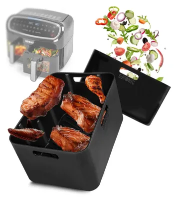 Produktbild von Duronic AFL1 Silikonform, zwei Antihaft Silikoneinsätze, Wiederverwendbar, Airfryer- Zubehör, Airfryer Accesories, Kompatibel mit Duronic AF34 & AF24 & anderen Dualzone Airfryer