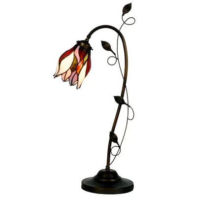Produktbild von LumiLamp 5LL-8839 Schreibtischlampe Tiffany Tulpe Glas 34x24x72 cm