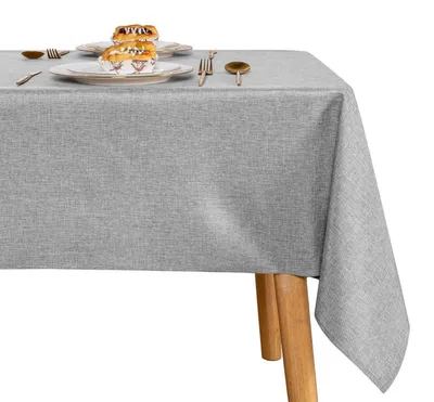 Immagine prodotto di Tovaglia antimacchia, aspetto lino, grigio chiaro, 200 x 135 cm, poliestere