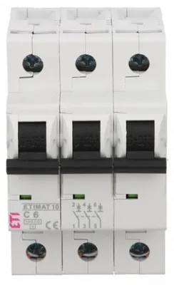 Produktbild von Leitungsschutzschalter 3P C 6A 10kA AC ETIMAT10 002135712