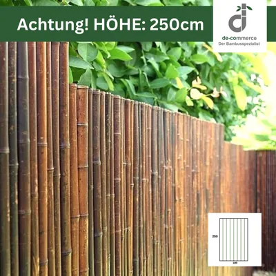 Produktbild von Sichtschutz aus Bambus - Rollzaun ATY NIGRA (Höhe x Breite) - 250 cm x 180 cm