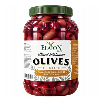 Elaion Kalamata Oliven entsteint 1,6 kg Glas auf Weiß