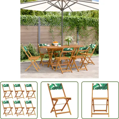 Produktbild von The Living Store Gartenstühle 6 Stk. Klappbar Grün Stoff und Massivholz