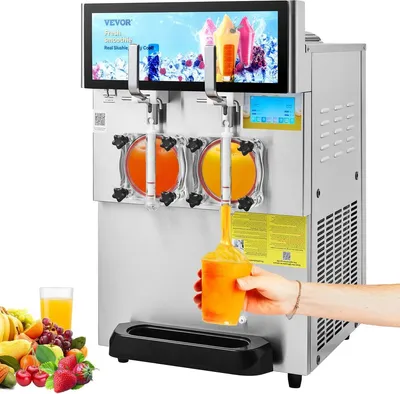 Immagine prodotto di Macchina commerciale per granite a doppia vasca da 8 litri / 2,1 galloni Margarita Smoothie Bevanda ghiacciata